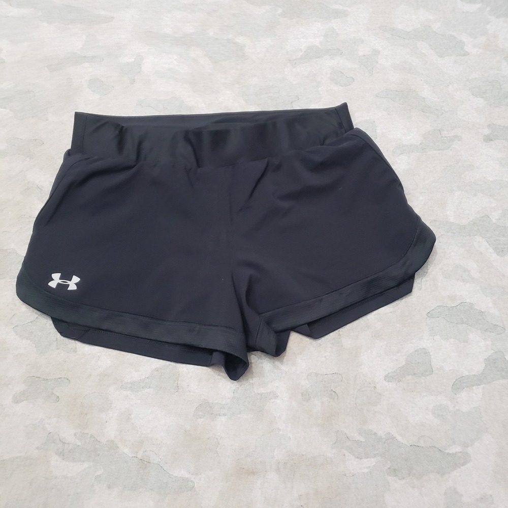 Under Armour HeatGear Shorts Womens Medium Black Athletic Running Gym Drawstring